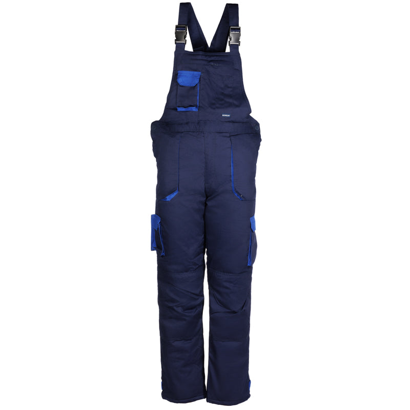 Radne pantalone na tregere postavljene Contrast teget