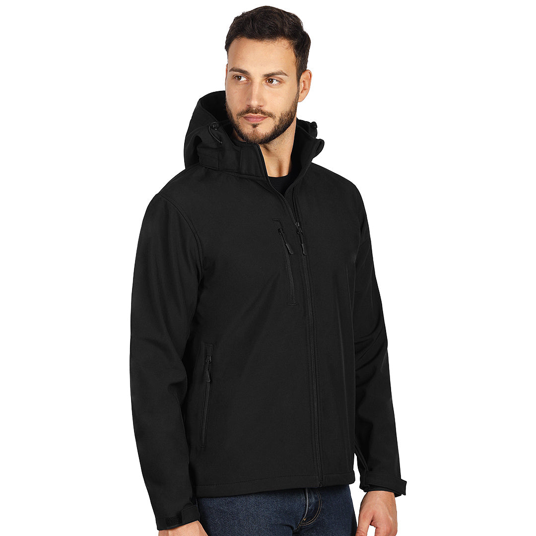 PROTECT BLACK MEN Softshell jakna sa skidajućom kapuljačom